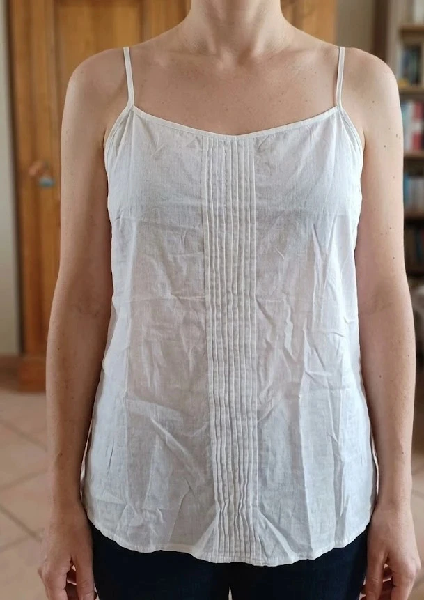 Débardeur blanc en coton taille 48